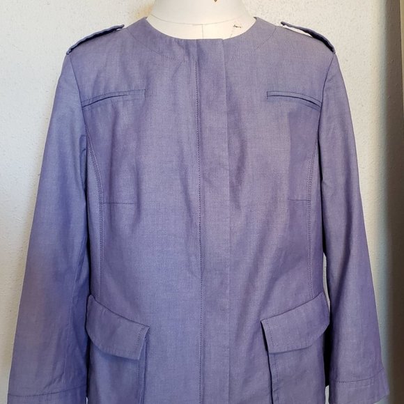 EUC *AKRIS punto* Women´s Light Purple Cinch Waist Peplum Zip Jacket 12 - Picture 1 of 13